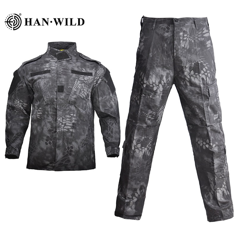 Hombres Militar Uniforme Airsoft Camuflaje Traje Táctico Camping Ejército Fuerzas Especiales Combat Jcckets Pantalones Militar Soldado Ropa