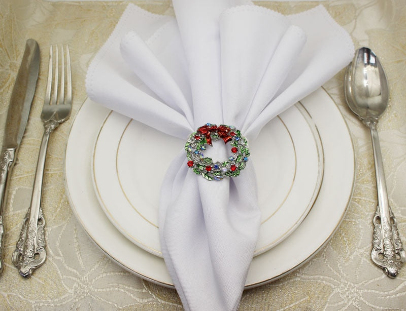 New style western restaurant silver garland metal napkin ring napkin buckle napkin ring