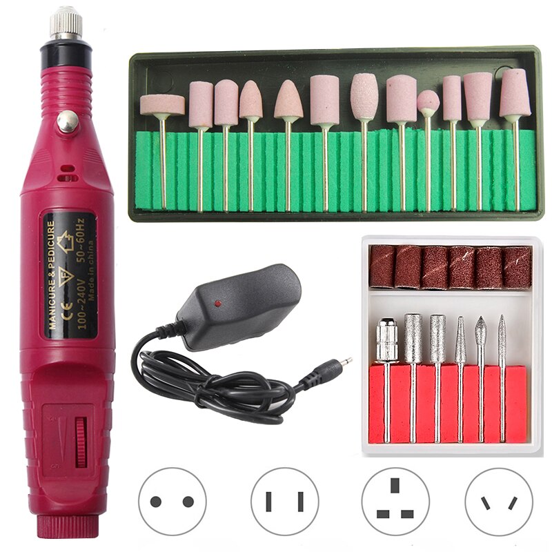1 Set Electric Nail Drill Machine Pen for Manicure Ceramic Milling Cutters Electric Nail Sander Pedicure Manicure Kit Equipment