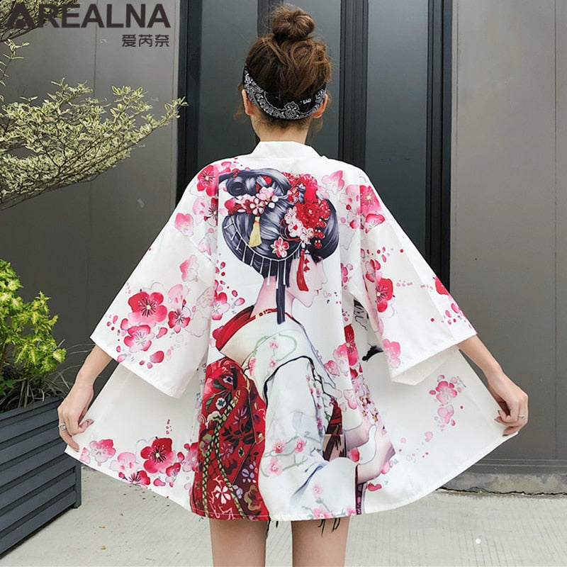 Dragon Anime Kimono Beach Girls Cosplay Dress Shirts New Korean Sunscreen Japanese Kimono Traditional Clothing Hombre Yukata Man