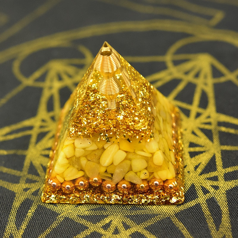Aura Orgone Energy Converter Orgonite Pyramid Chakra Quartz Soothe The Soul Aventurine Resin Cube EMF Protection Healing