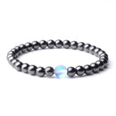 Pulsera de terapia magnética para pérdida de peso, pulsera de hematita con cuentas de 6mm para el cuidado de la salud, pulsera de piedra lunar Natural, pulsera de joyería