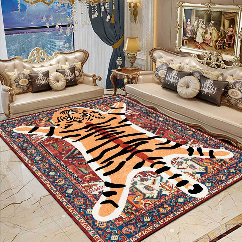 Cartoon Tiger Skin Rug Persian Living Room Floor Mat 120x160cm Bedroom Bedside Carpet Kitchen Non-slip Floor Mat Area Rug