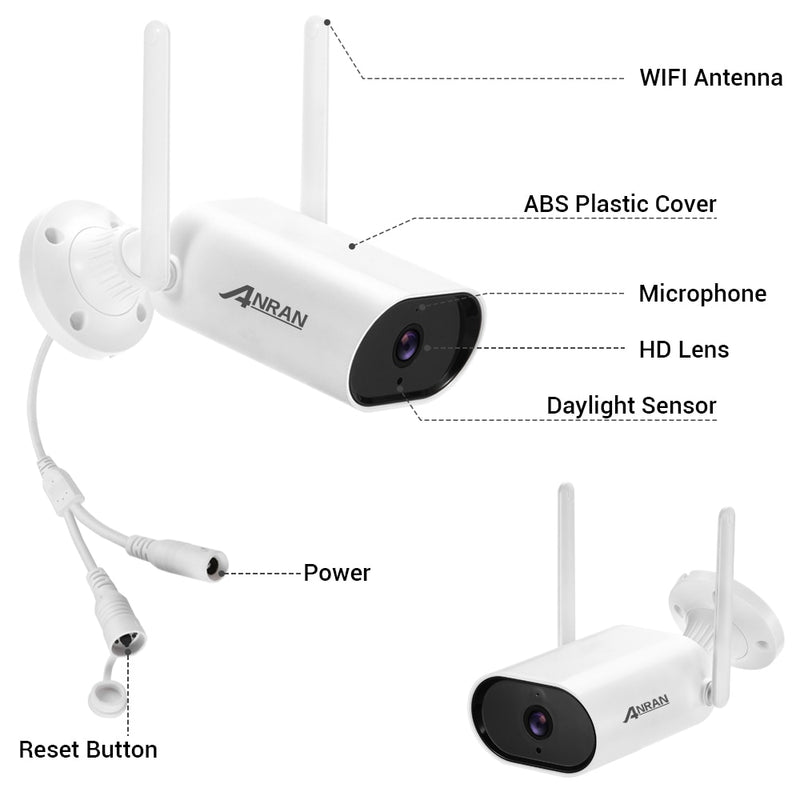 ANRAN 5MP H.265+ Ultra HD Videosicherheitssystem Wasserdichte drahtlose IP-Kameras für den Außenbereich Plug &amp; Play NVR-Kit Nachtsicht Kostenlose APP