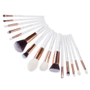 Jessup Makeup Brush set Foundation buffer shader brush 15pcs Black/Rose gold Natural-Synthetic Hair Kисти для Mакияжа