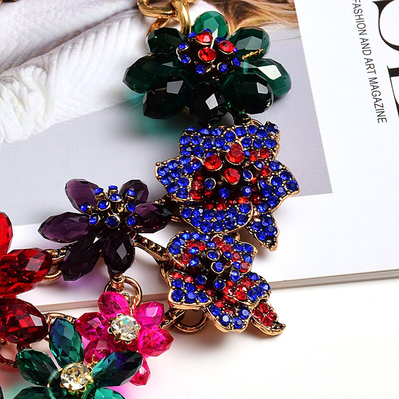 Statement Premium Necklace Accessories High-quality Handmade Fashion Colorful Crystals Rhinestones Necklaces Jewelry For Women