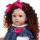 New Design Density Curls As Princess Reborn Baby Dolls Lifelike 60 CM Toddler Bebe Dolls Toy Kids Cosplay Playmate Birthday Gift