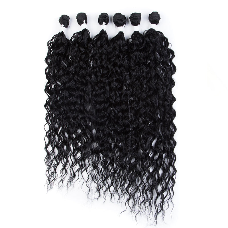 Magic Synthetic  6PCS 24 26 28inches Kinky Curly Hair Bundles Ombre Blonde Color Fake Hair Extensions Curly Hair Accessories