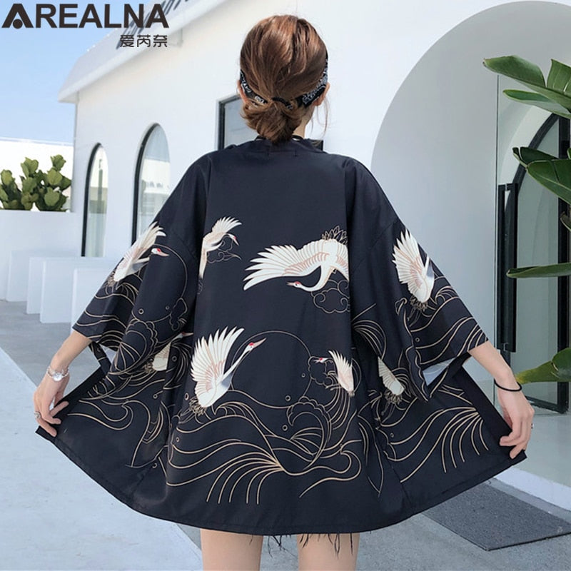 Dragon Anime Kimono Beach Girls Cosplay Dress Shirts New Korean Sunscreen Japanese Kimono Traditional Clothing Hombre Yukata Man