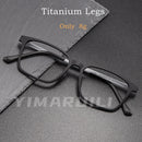 YIMARUILI Ultra-Light Square Pure Titanium Myopia Eyewear Women Blue Light Blocking Optical Prescription Glasses Frame Men 9822
