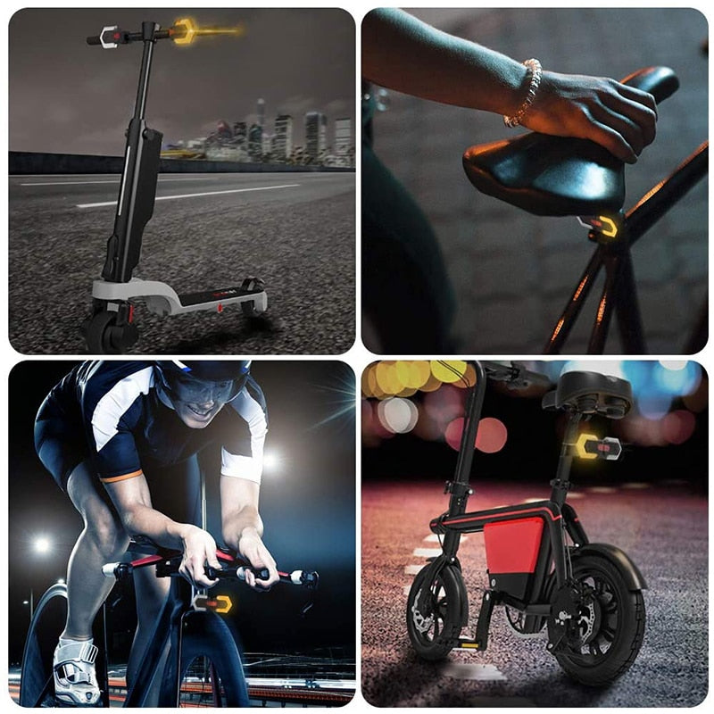 Bike Light Smart Wireless Remote Control Bike Turn Signals Front and Rear Light Cycling Safety Warning LED Tail Lights