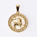 Jeroot Wholesales Stainless Steel 12 Horoscope Pendant Zodiac Sign Jewelry 12 Constellations Necklace