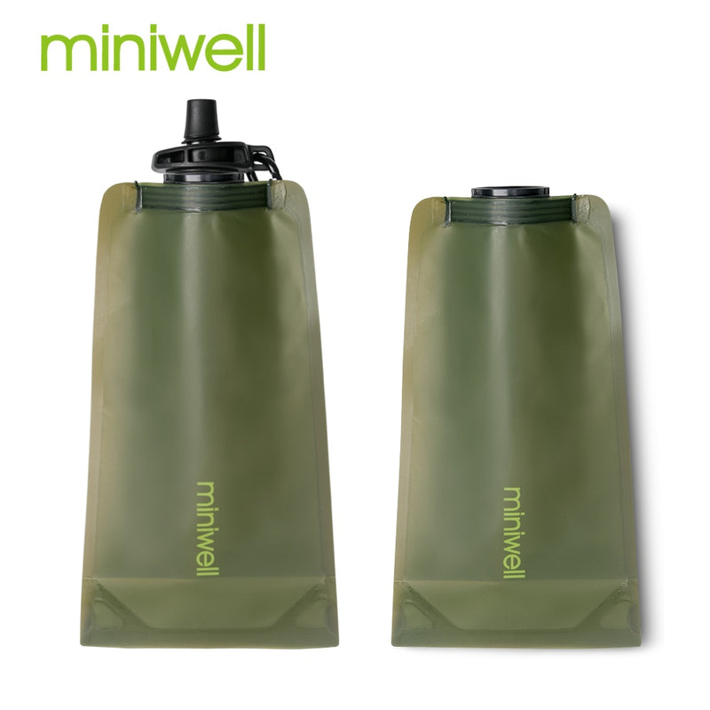 miniwell Survival Outdoor Camping &amp; Wandern Tragbare Wasserreinigung mit Beutel Gefiltertes Wasser für unterwegs