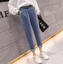 Casual Streetwear Harem Pants Women Autumn Winter Loose Elastic Waist Corduroy Ladies Trousers Harajuku Velvet Warm Pants Female