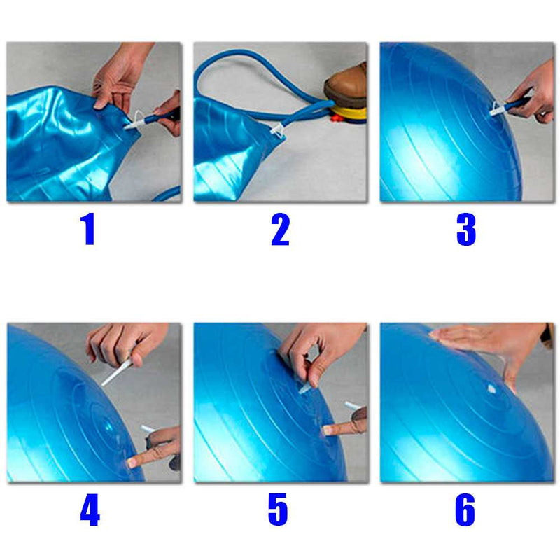 Blue Yoga Pilates Ball 65cm Rubber Training for Gym Fitness Core Exercise+Pump