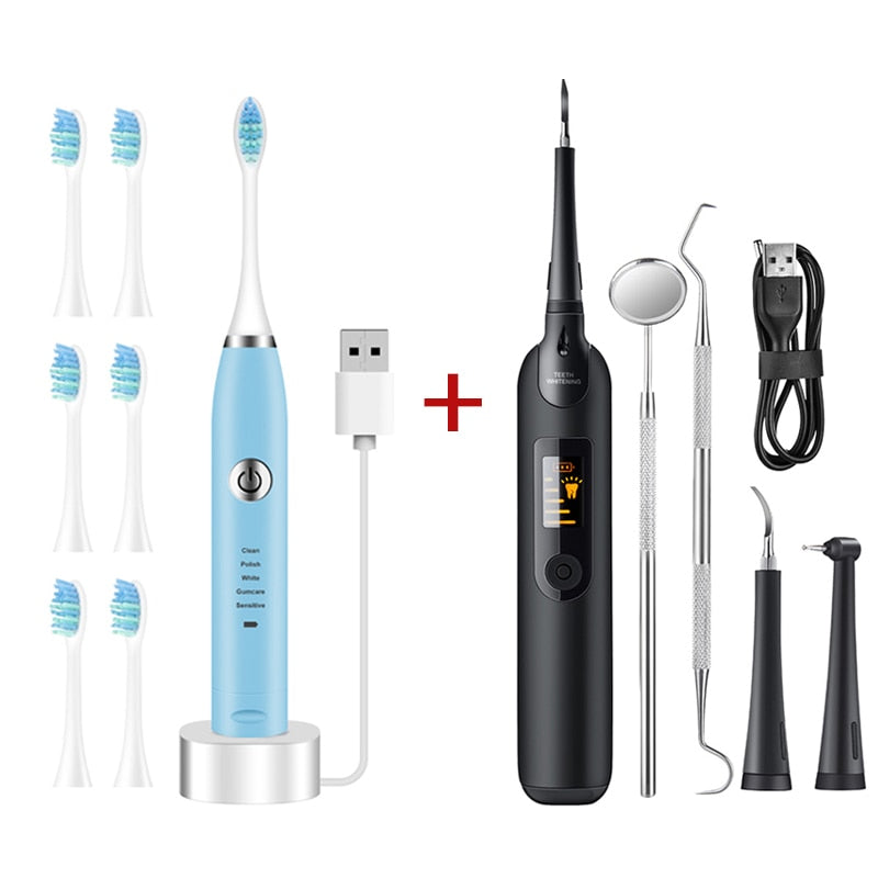 Electric Sonic Dental Scaler For Whiten Teeth Tartar Cleaner Tooth Calculus Remover Tool Kit