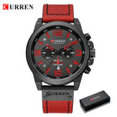 Relojes CURREN para hombre, marca de lujo, reloj de pulsera deportivo resistente al agua, cronógrafo, cuarzo, militar, cuero genuino, reloj Masculino