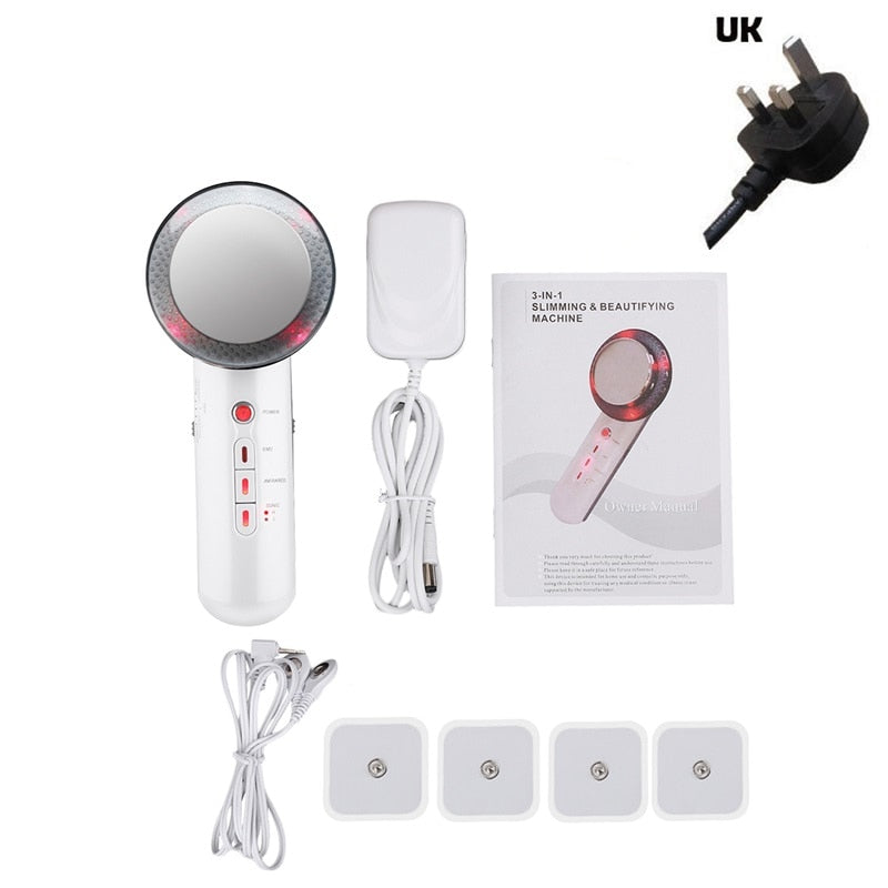 3 in1 Slimming Far Infrared EMS Ciliometer Body Massager Body Beauty Skin Care Thin Face Body Massager Weight Loss Vibration