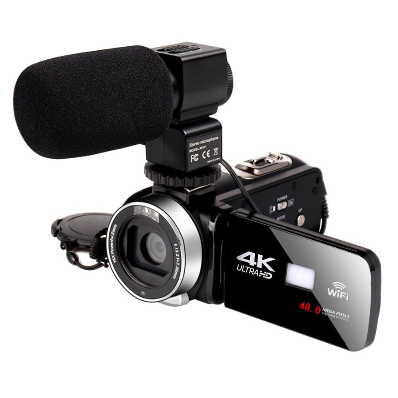 Cámara de video digital con micrófono Videocámara profesional 4K para transmisión en vivo WiFi Vloger Youtube Visión nocturna 48MP Fotografía