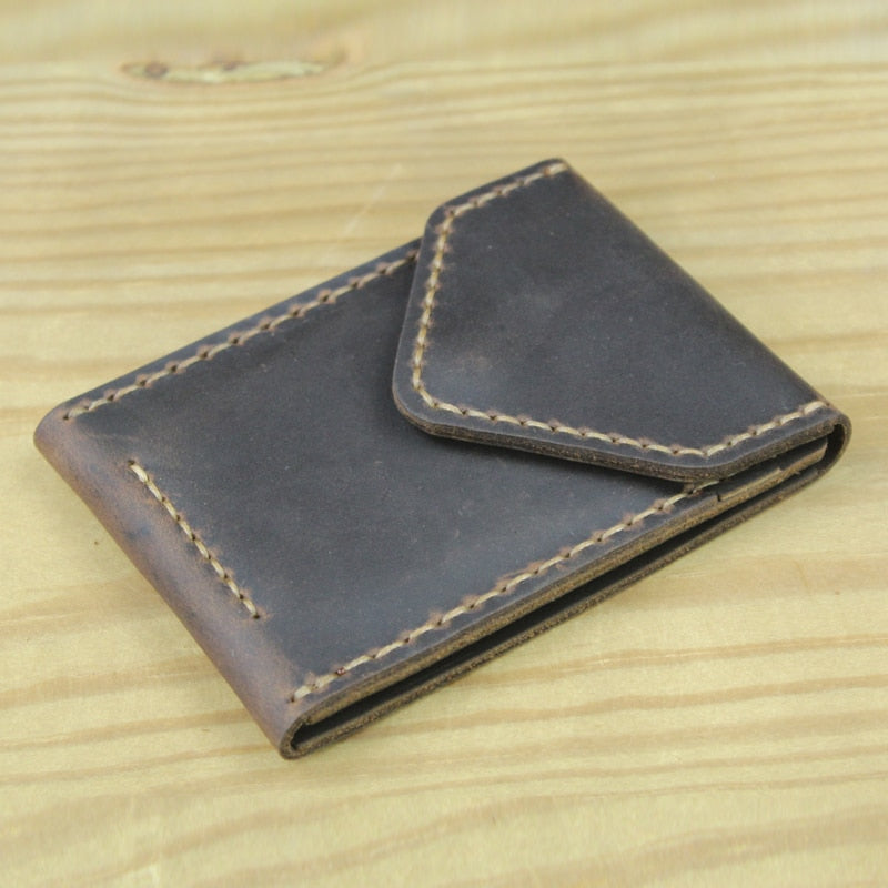 Vintag Handmade Crazy horse Genuine Leather card horder men Card ID Holders leather buiness card wallet driving license holder