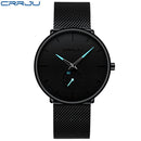 CRRJU Mens Watches Ultra-Thin Minimalist Waterproof - Fashion Wrist Watch for Men Unisex Dress with Stainless Steel Mesh Band