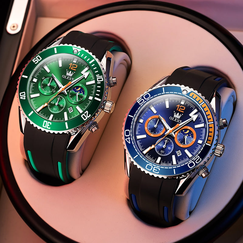 Reloj deportivo OLEVS para hombre, reloj de cuarzo con esfera grande, 30M, resistente al agua, relojes de moda noctilucentes para nadar, reloj Masculino