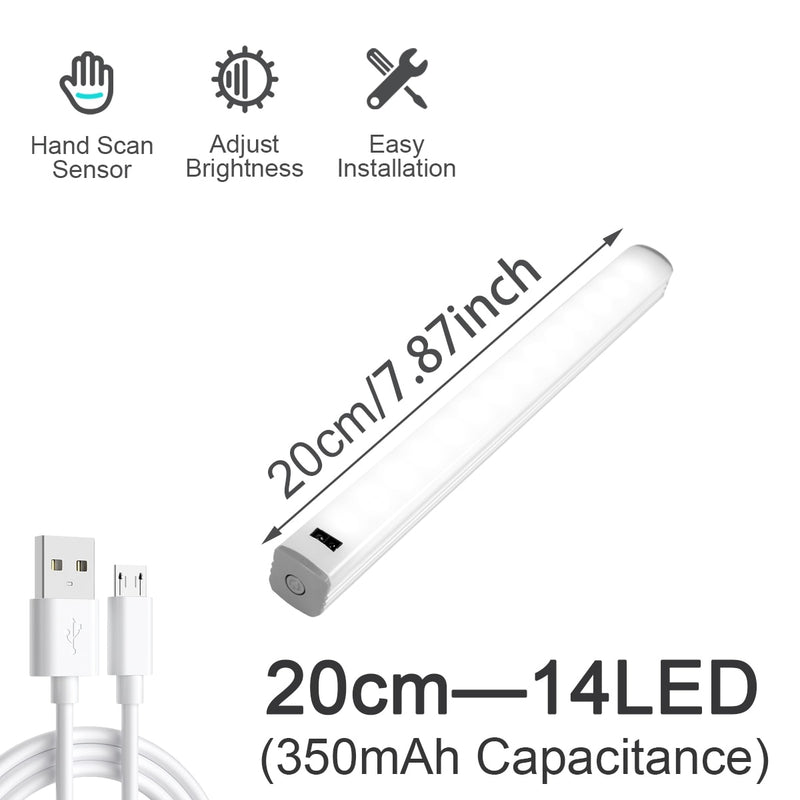 LED Under Cabinet Lights Hand Sweep Sensor Lamp 30 40 50cm Motion Sensor Light Wardrobe Closet For Bedroom Kitchen Light Home
