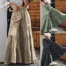 Vintage Damenhose mit weitem Bein ZANZEA 2022 Solide Hose Lässige elastische Taille Lange Pantalon Palazzo Weibliche Rübe