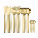 Tableware Gold Stainless Steel Cutlery Set 18/10 Travel Cutlery Silverware Dinner Knife Fork Spoon Flatware Set Dishwasher Safe