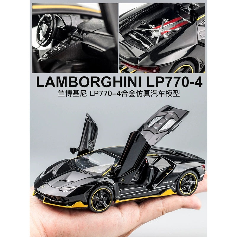 LP770 LP750 1:32 Lambos coche aleación coche deportivo modelo Diecast sonido Super carreras elevación cola caliente rueda de coche para niños regalos