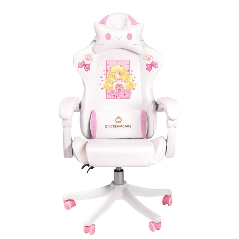 Pink Magic Gaming Chair Girl Game Competitive Rotating Chair Home Liftable Computer Chair Fashion Comfortable Anchor Live Chair