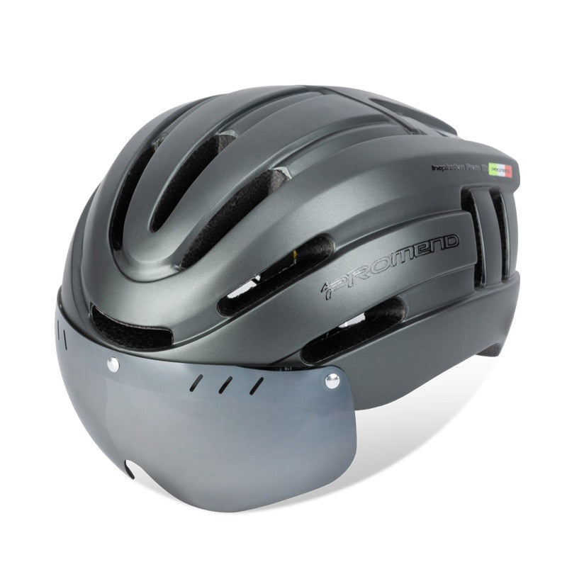 PROMEND Fahrradhelm LED-Licht Wiederaufladbarer Intergrally-geformter Fahrradhelm Mountain Road Bike Helm Sport Safe Hat For Man