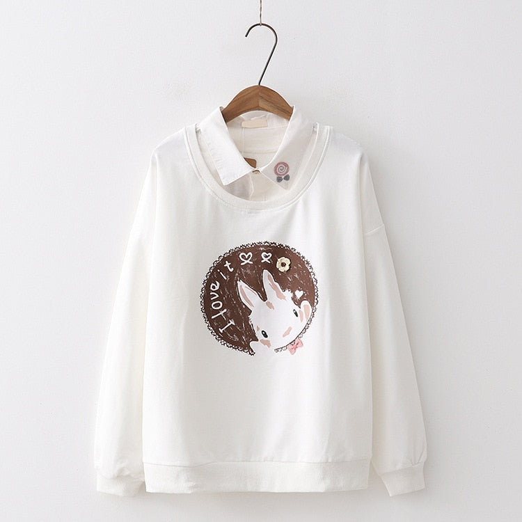 MERRY PRETTY Frauen Cartoon Print Hoodies 2020 Winter Langarm Umlegekragen Pullover Femme Harajuku Nette Sweatshirts