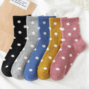 5 pairs/lot Women Casual Socks Fashion Dots Sock Personality Cute Comfortable Polka Dot Sock Japanese Kawaii Socks