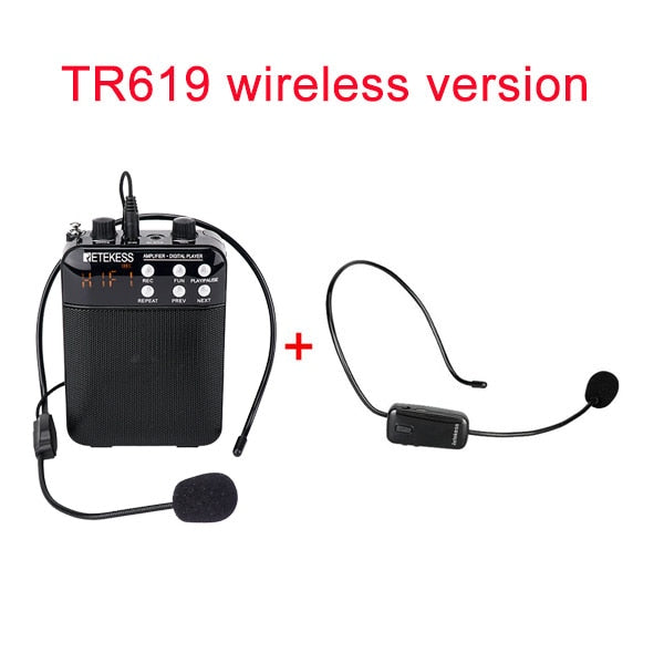 RETEKESS PR16R Megaphon, tragbarer Sprachverstärker, Mikrofon, Lautsprecher, 12 W, UKW-Aufnahme, MP3-Player, UKW-Radio, Reiseführer-Unterricht