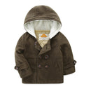 Mudkingdom Infant Baby Boys Clothes Autumn Winter Hooded Jacket Thicken Warm Boys Outerwear for Toddler Long Sleeve Casual Coat