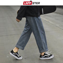 LAPPSTER Solid Blue Jeans Men 2022 Mens Korean Fashions Harem Denim Pants Male Vintage Streetwear Baggy Clothing Regular Fit