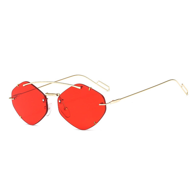 OEC CPO Damen Randlose Polygon Sonnenbrille Damen Markendesigner Trendy Gradient Sonnenbrille Damen Candy Brille UV400 O225
