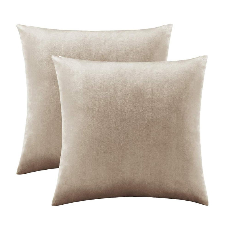 2 Packs Gold Decorative Cushions Covers Cases for Sofa Bed Couch Modern Luxury Solid Velvet Home Throw Pillows Covers Silver