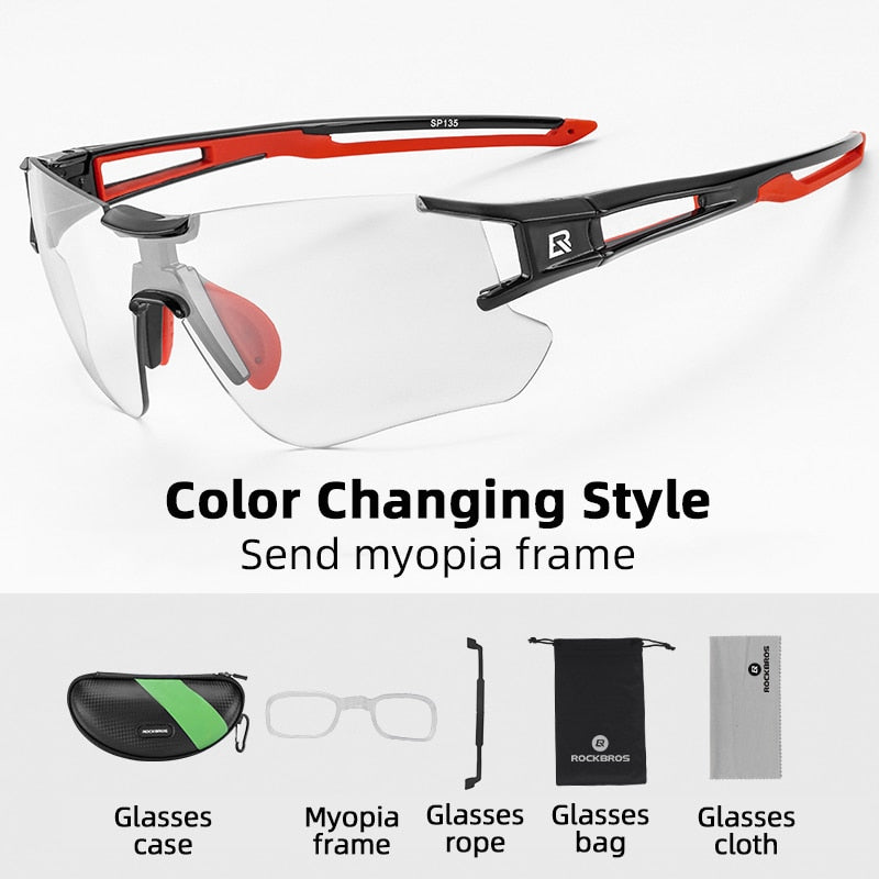 Gafas de ciclismo fotocromáticas ROCKBROS, gafas de sol para deportes al aire libre, gafas de decoloración, gafas para bicicleta de montaña o de carretera, gafas para bicicleta