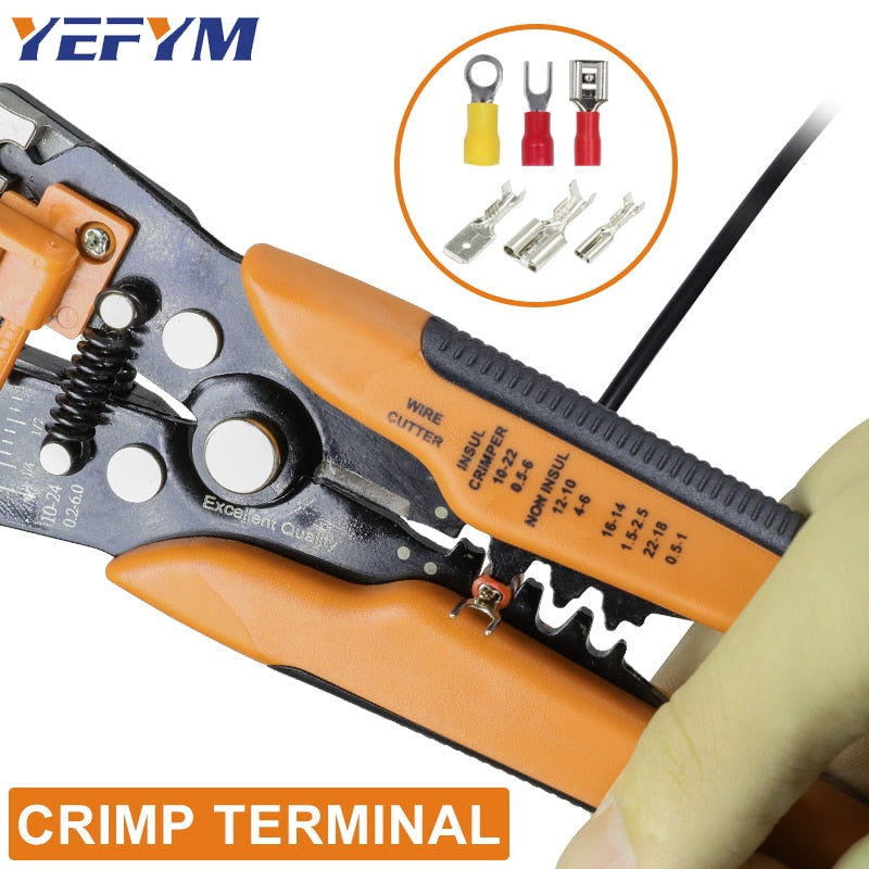 Wire stripper pliers 0.25-6mm²/10-24AWG YE-1 cable cutter practical electric automatic Multifunctional Repair crimping Tools