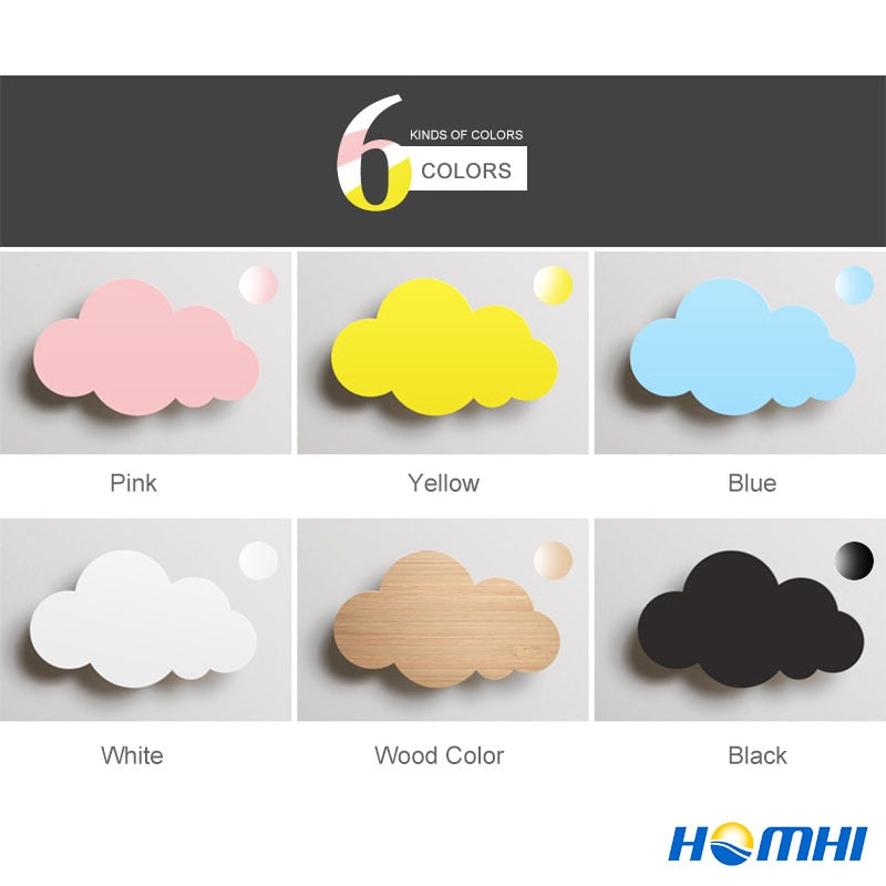 Homhi Cloud Kids Wall Decor Loft Bed Wall Light Fixture Habitación de los niños Sconce In The Nursery Lámparas Decoración estética HWL-016