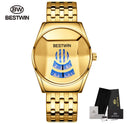 Nuevo deporte BESTWIN, relojes de cuarzo para hombre, reloj de marca de lujo para hombre, reloj de pulsera de silicona, reloj resistente al agua, reloj Masculino
