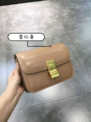 Classic Crossbody Bag Genuine Leather Box Tofu Shoulder Bag for Women 2021 Adjustable Luxury Design Flap Crossbody Bag with Lock