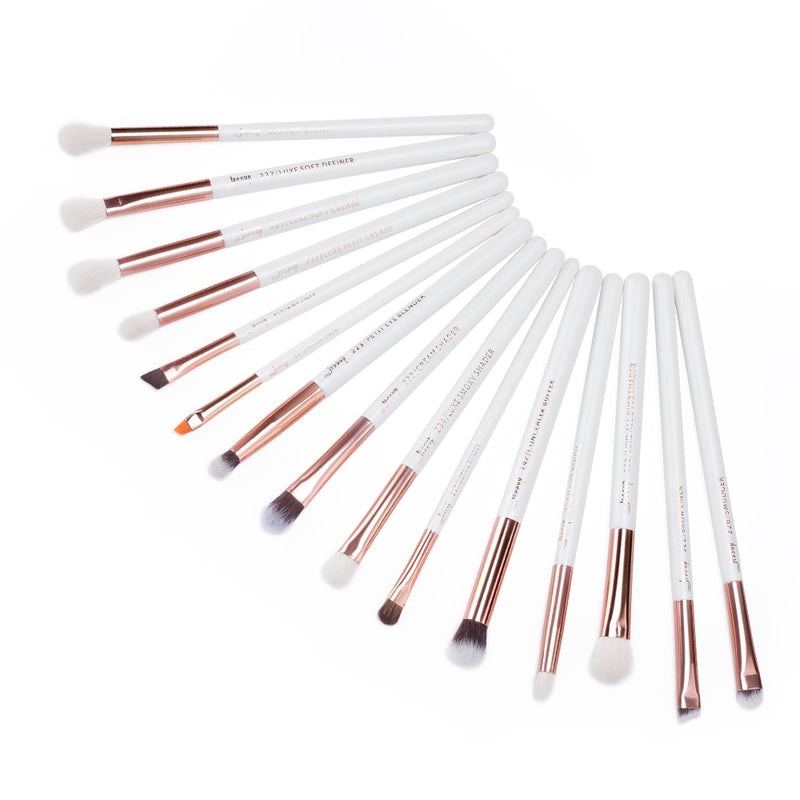 Jessup Makeup Brushes Set 15pcs Eye Make up Brush Eyeshadow Eyebrow Liner Blending Concealer Cosmetic Tool Kits Goat Hair