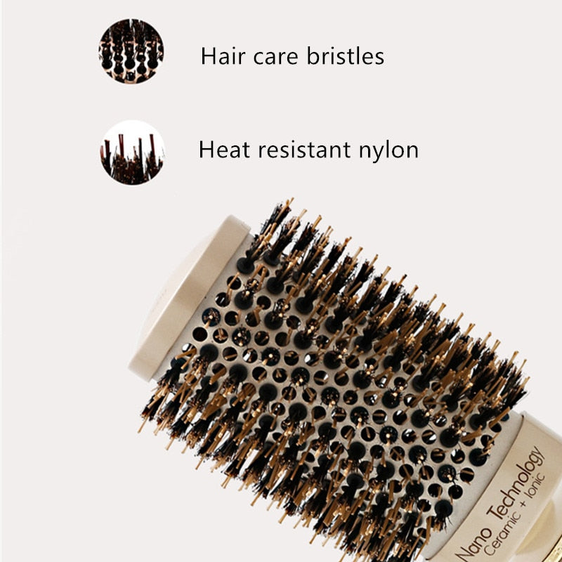 4 Sizes Professional Salon Styling Tools Round Hair Comb Hairdressing Curling Hair Brushes Comb Ceramic Iron Barrel Comb 20
