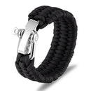 Outdoor Camping Stainless Steel Bracelet Men Paracord Parachute Rope Wristband Survival Bracelet Homme Handmade Braided Jewelry
