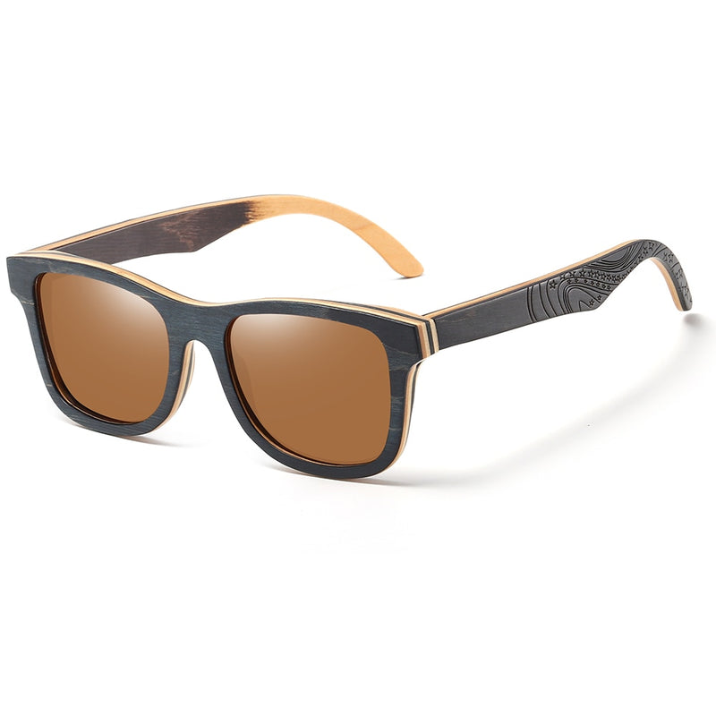 Gafas de sol de madera de diseñador de marca GM nuevos hombres polarizados negro monopatín gafas de sol de madera Retro Vintage gafas Dropshipping S5832