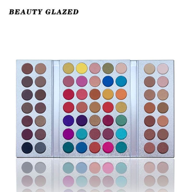 Beauty Glazed New 63 Color Makeup Paleta de sombras de ojos Gorgeous Me Make up Palette Sombra de ojos Big Pigmented Pressed Powder 2019