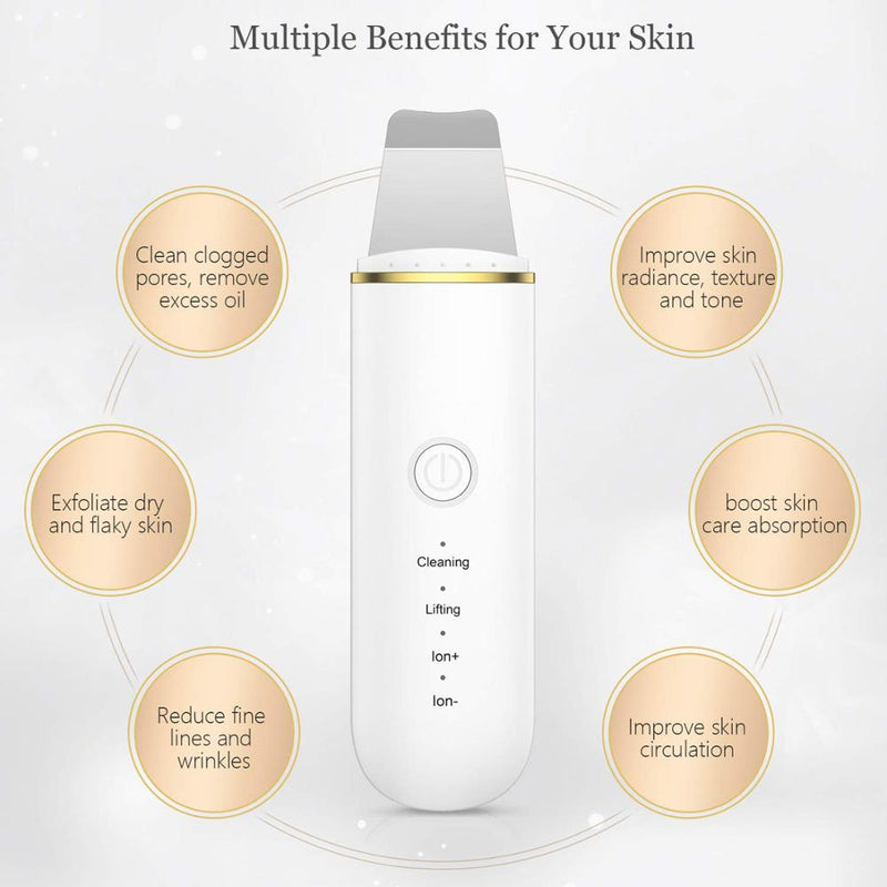 Facial Cleansing Ultrasonic Skin Scrubber Deep Cleansing Facial Cavitation Peeling Cleansing Scraper to Remove Keratin Skin Care